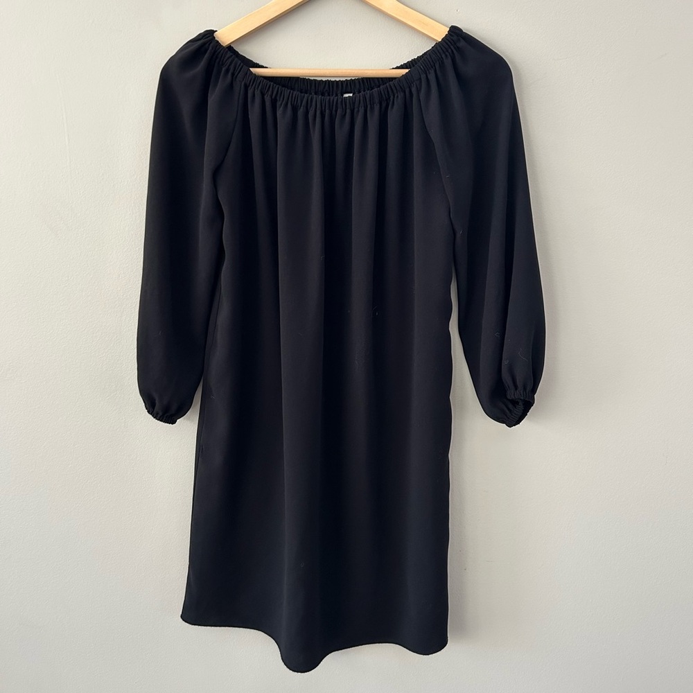 ❤️Wilfred Black Off The Shoulder Date Night Knee Length Long Sleeve Dress - Picture 3 of 5